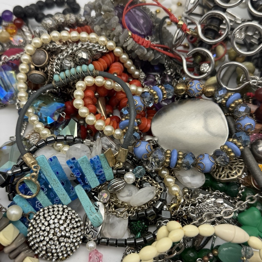 Junk Drawer Costume Jewelry Lot Estate Wearable Repair Craft 2 Lbs 13.7 Oz